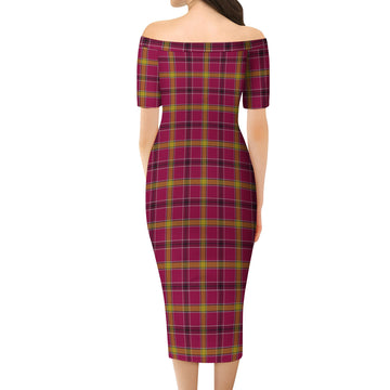 O'Meehan Tartan Off Shoulder Lady Dress - Tartan Vibes Clothing