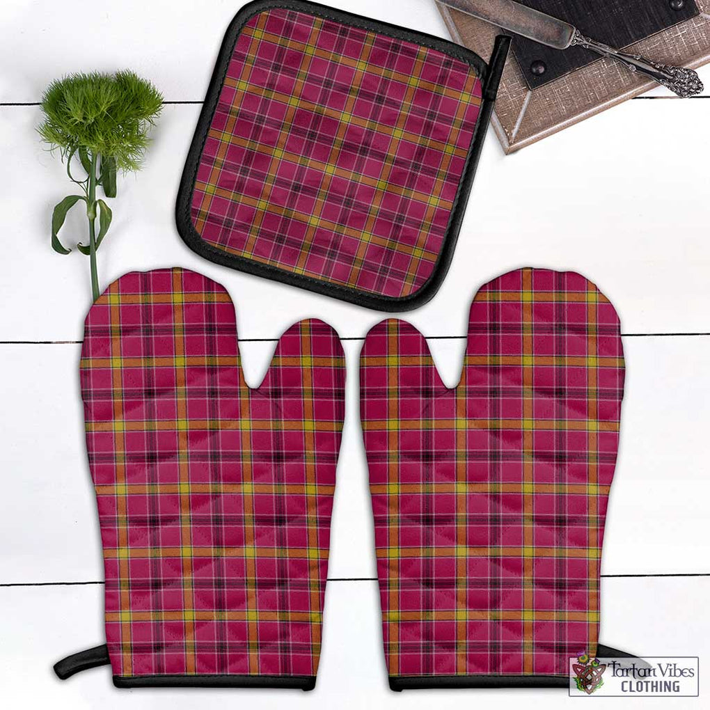 O'Meehan Tartan Combo Oven Mitt & Pot-Holder Combo 1 Oven Mitt & 1 Pot-Holder Black - Tartan Vibes Clothing