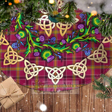 O'Meehan Tartan Christmas Tree Skirt with Thistle Celtic Knot Style - Tartan Vibes Clothing