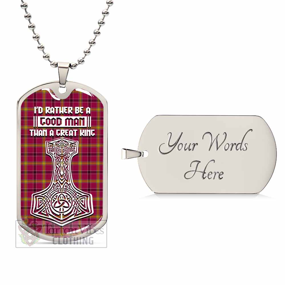 Tartan Vibes Clothing O'Meehan Tartan Dog Tag Necklace Viking Mjolnir Style