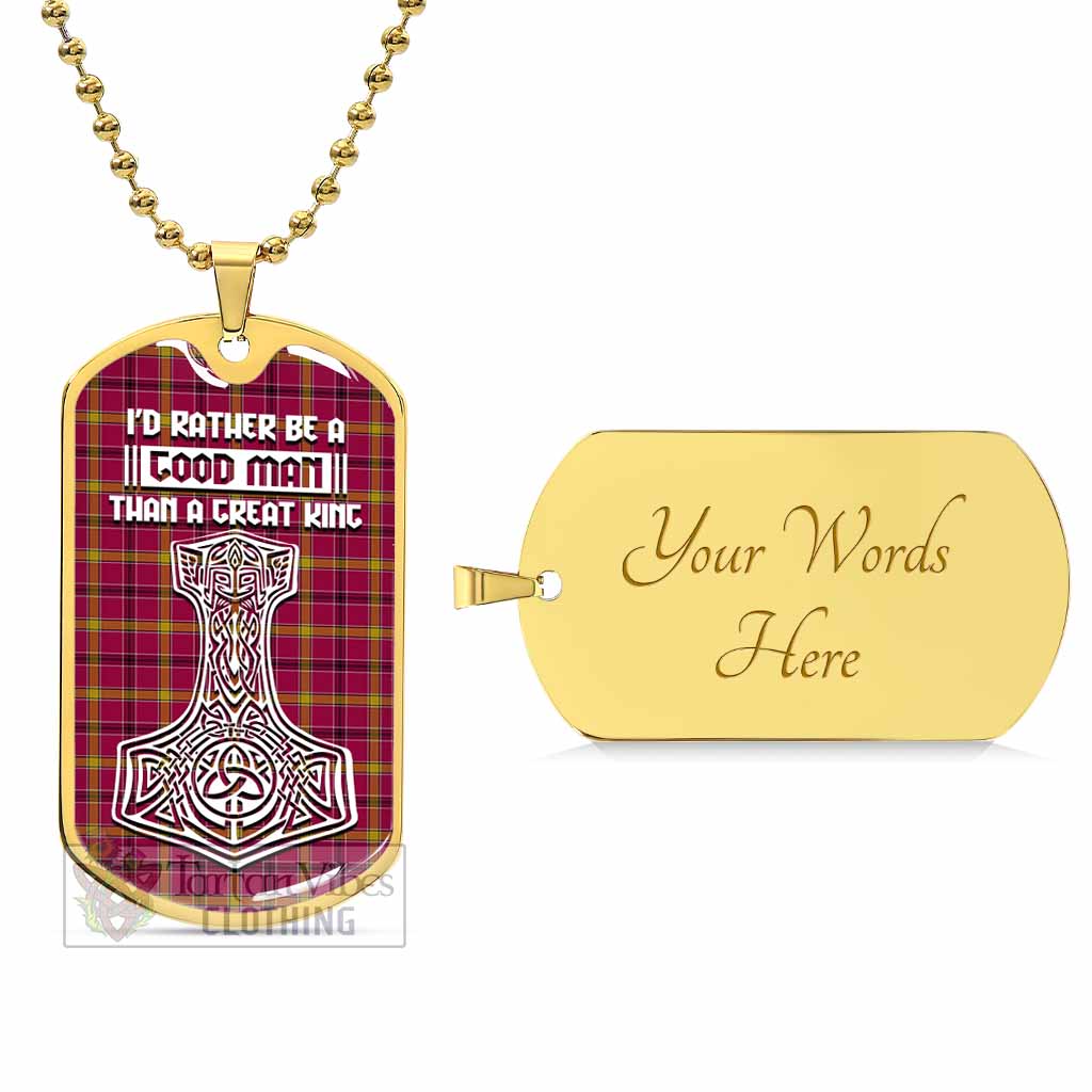 Tartan Vibes Clothing O'Meehan Tartan Dog Tag Necklace Viking Mjolnir Style