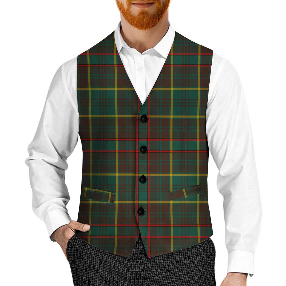 Tartan Vibes Clothing Ontario Province Canada Tartan Men's Sleeveless Suit Vest