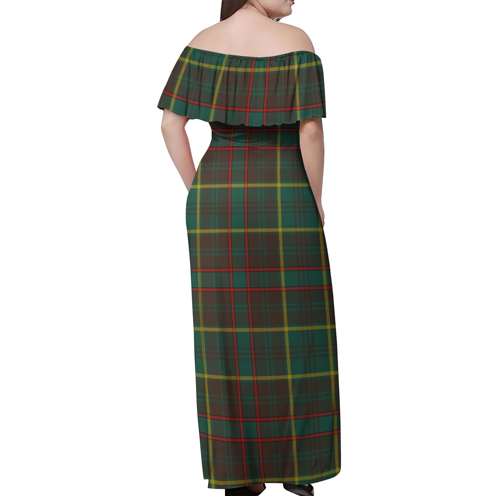 Ontario Province Canada Tartan Off Shoulder Long Dress - Tartanvibesclothing