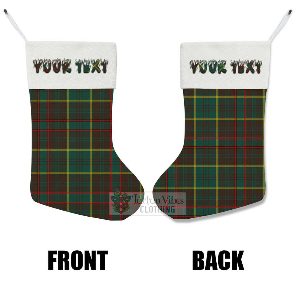 Tartan Vibes Clothing Ontario Province Canada Tartan Christmas Stocking with Personalized Text