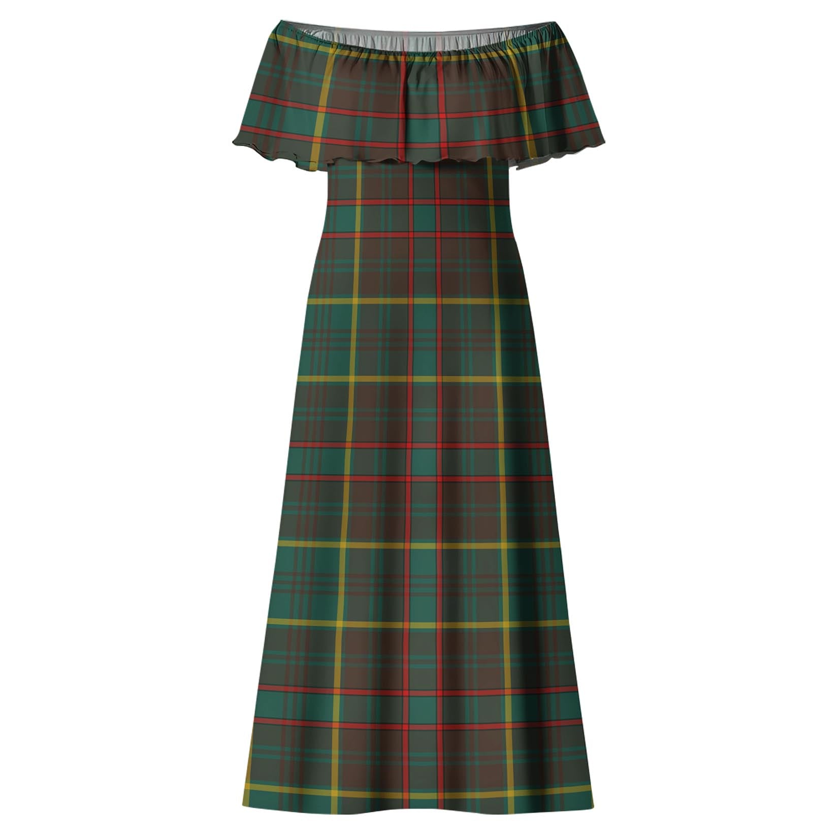 Ontario Province Canada Tartan Off Shoulder Long Dress - Tartanvibesclothing