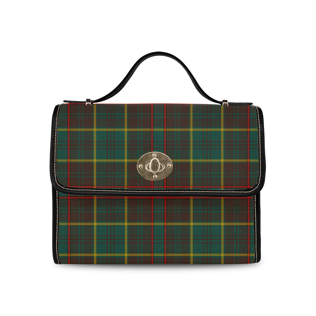 ontario-province-canada-tartan-leather-strap-waterproof-canvas-bag