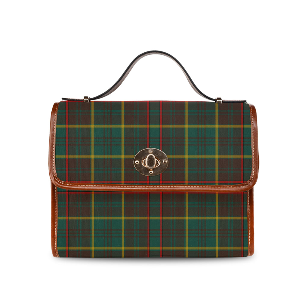 ontario-province-canada-tartan-leather-strap-waterproof-canvas-bag