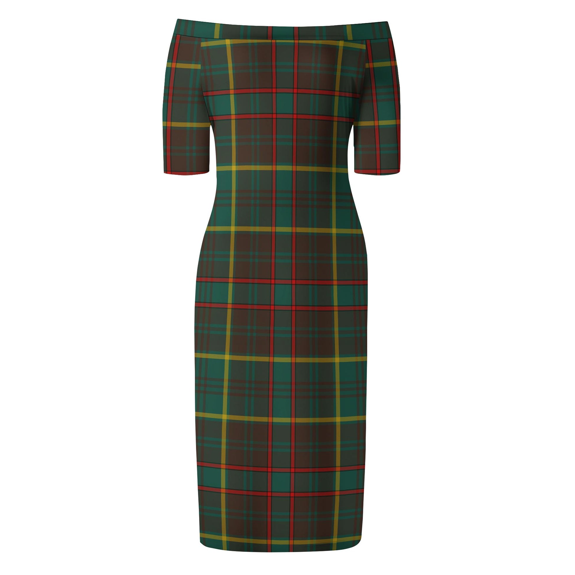 Ontario Province Canada Tartan Off Shoulder Lady Dress - Tartanvibesclothing