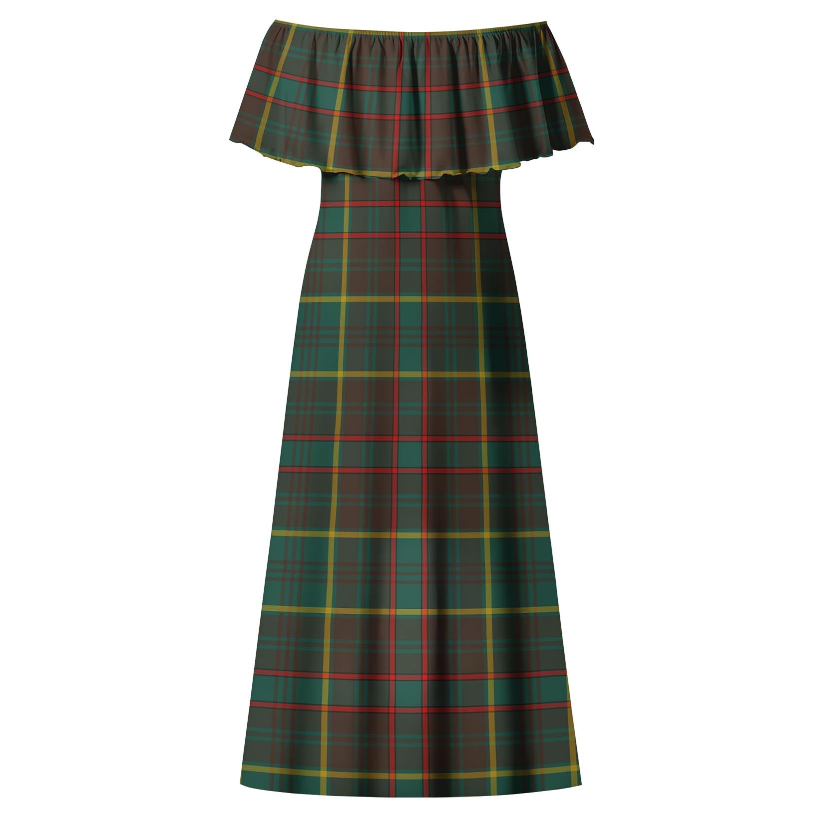 Ontario Province Canada Tartan Off Shoulder Long Dress - Tartanvibesclothing