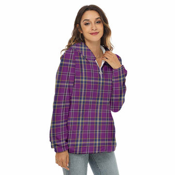 O'Riagain Tartan Women's Borg  Half Zip Fleece Hoodie