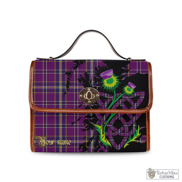 O'Riagain Tartan Waterproof Canvas Bag with Scotland Map and Thistle Celtic Accents