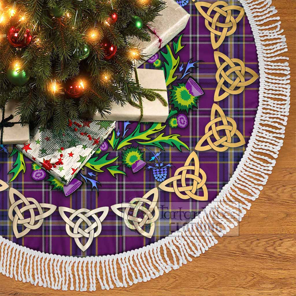 O'Riagain Tartan Christmas Tree Skirt with Thistle Celtic Knot Style - Tartan Vibes Clothing
