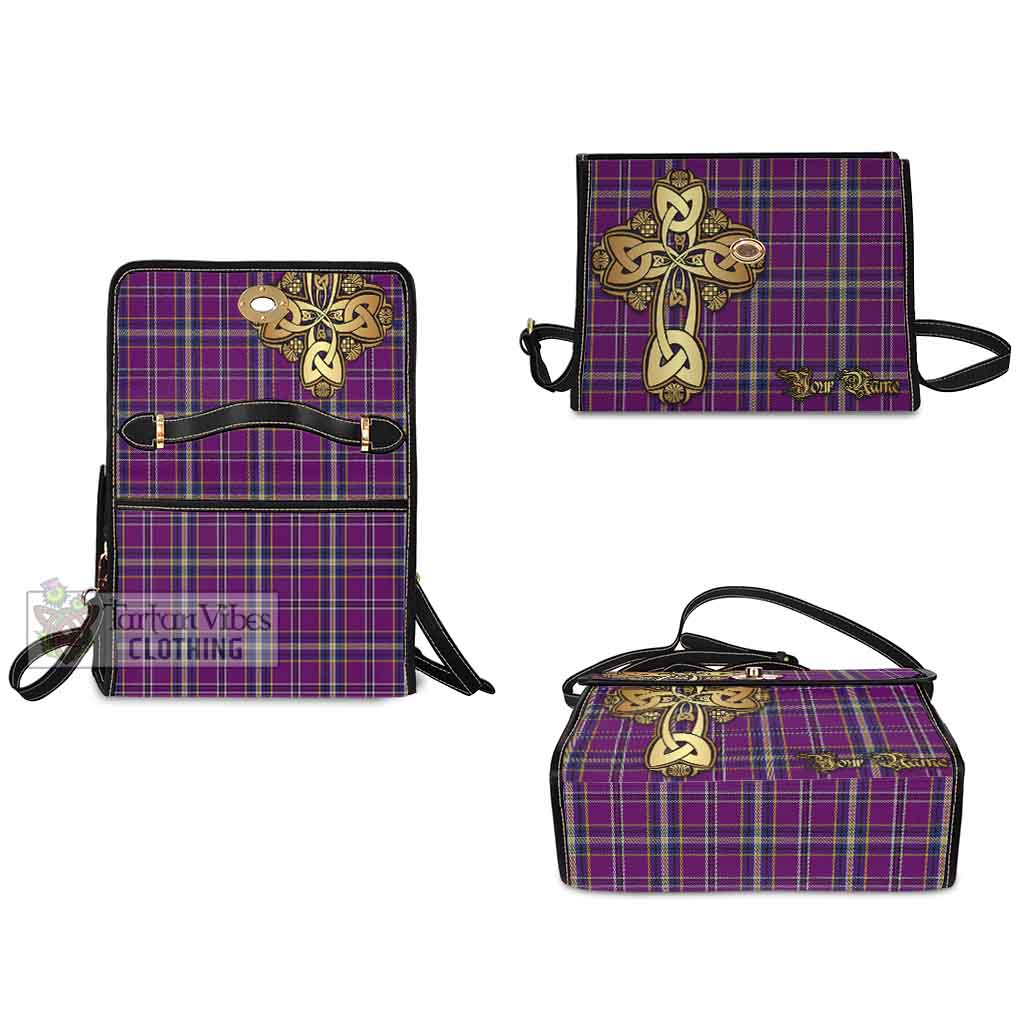 O'Riagain Tartan Waterproof Canvas Bag Golden Thistle Celtic Cross Style - Tartan Vibes Clothing