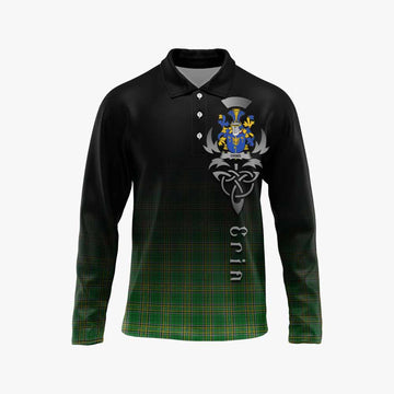 Orme Irish Clan Long Sleeve Polo Shirt with Coat of Arms Erin Go Bragh Celtic Inspired Unisex - Tartan Vibes Clothing
