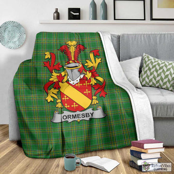 Ormesby Irish Clan Tartan Blanket with Coat of Arms - Tartan Vibes Clothing