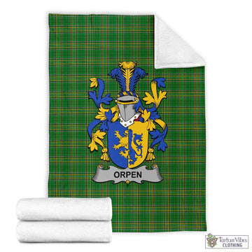 Orpen Irish Clan Tartan Blanket with Coat of Arms X-Large 59 x 79 inches 150 x 200 cm - Tartan Vibes Clothing