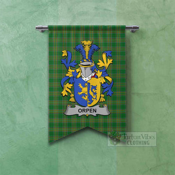 Orpen Irish Clan Tartan Gonfalon, Tartan Banner with Coat of Arms Fishtail - Tartan Vibes Clothing