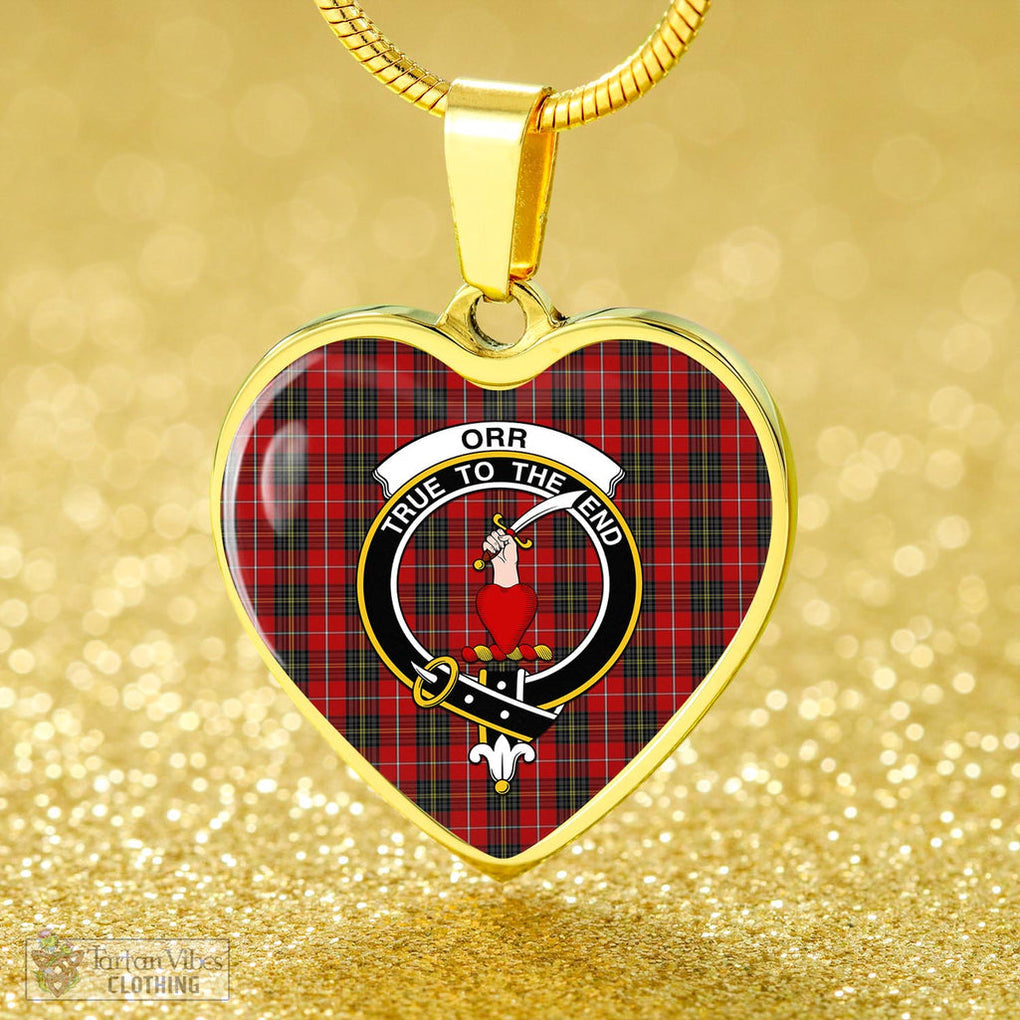 Tartan Vibes Clothing Orr Tartan Heart Necklace with Family Crest