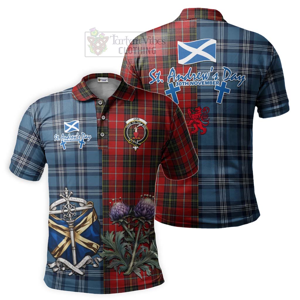 Tartan Vibes Clothing Orr Tartan Polo Shirt Happy St. Andrew's Day Half Tartan Style