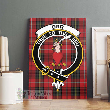 Orr Tartan Canvas Print Wall Art with Family Crest