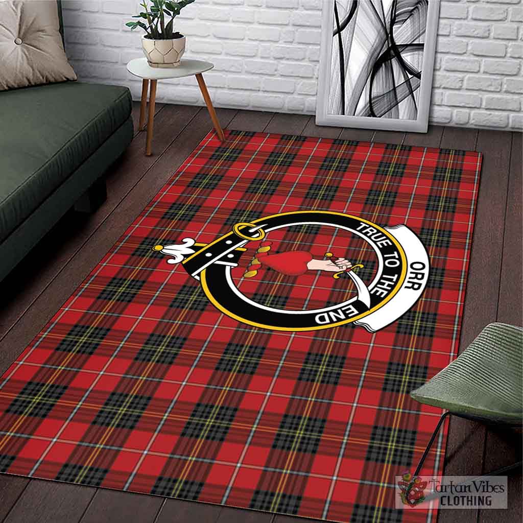 Tartan Vibes Clothing Orr Tartan Area Rug with Family Crest