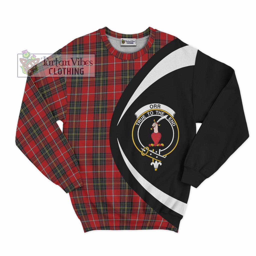 Orr Tartan Sweatshirt with Family Crest Circle Style Unisex - Tartan Vibes Clothing