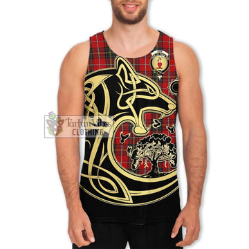 Orr Tartan Men's Tank Top with Family Crest Celtic Wolf Style