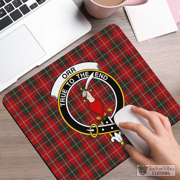 Orr Tartan Mouse Pad with Family Crest