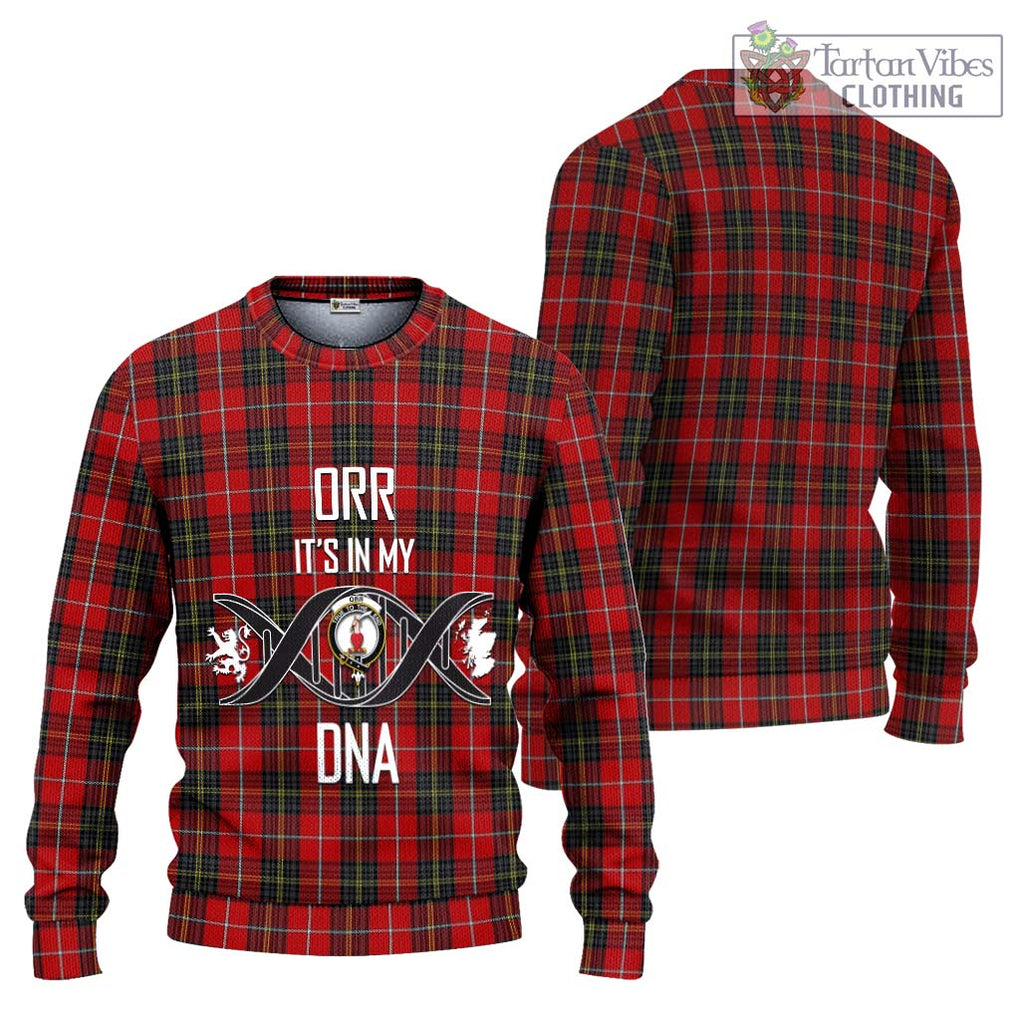 Orr Tartan Knitted Sweater with Family Crest DNA In Me Style Unisex - Tartanvibesclothing Shop