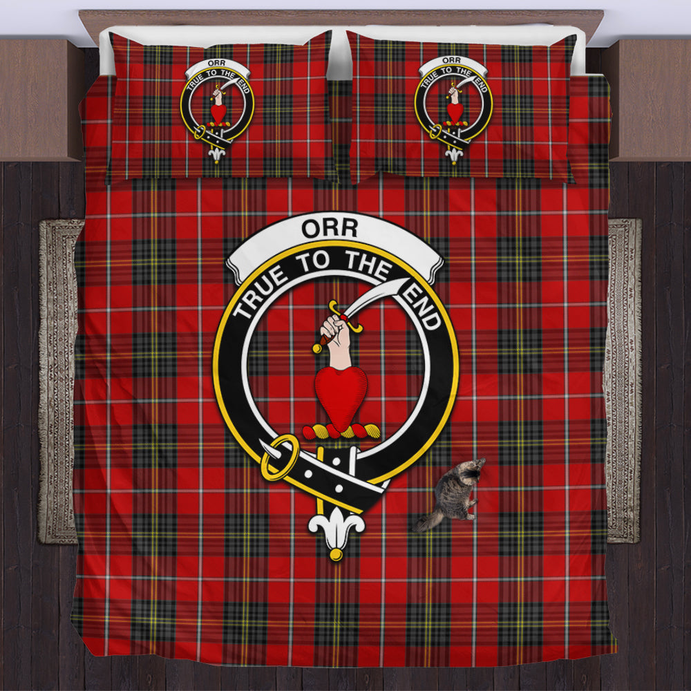 Orr Tartan Bedding Set with Family Crest US Bedding Set - Tartan Vibes Clothing