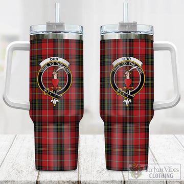 Orr Tartan and Family Crest Tumbler with Handle