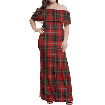 Orr Tartan Off Shoulder Long Dress