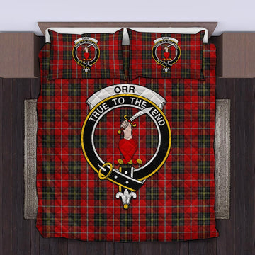 Orr Tartan Quilt Bed Set with Family Crest