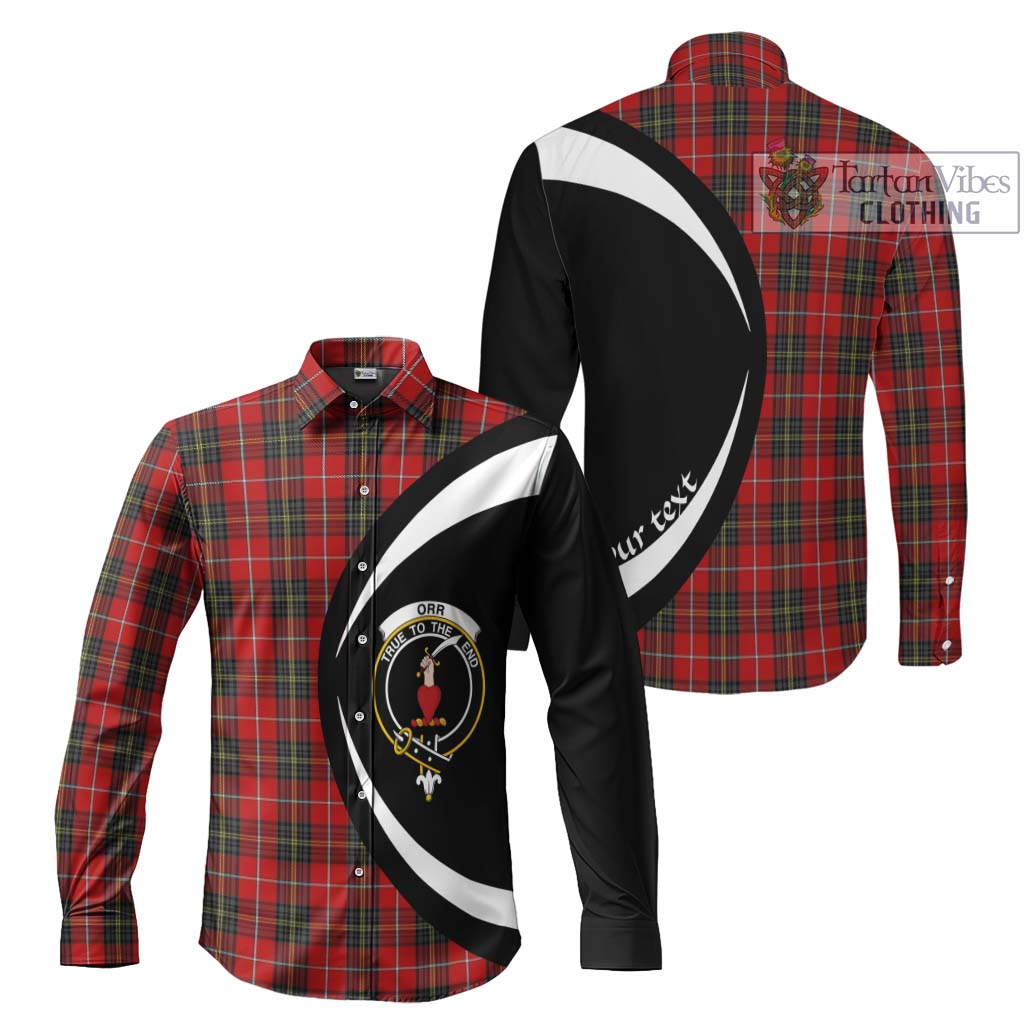 Orr Tartan Long Sleeve Button Up with Family Crest Circle Style Men's Shirt S - Tartan Vibes Clothing