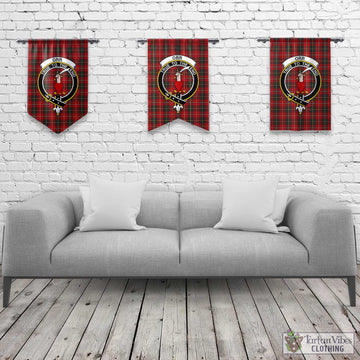 Orr Tartan Gonfalon, Tartan Banner with Family Crest