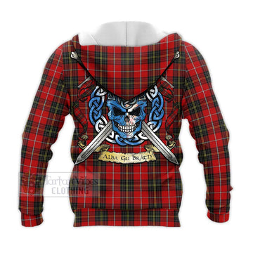 Orr Tartan Knitted Hoodie with Family Crest Celtic Skull Style