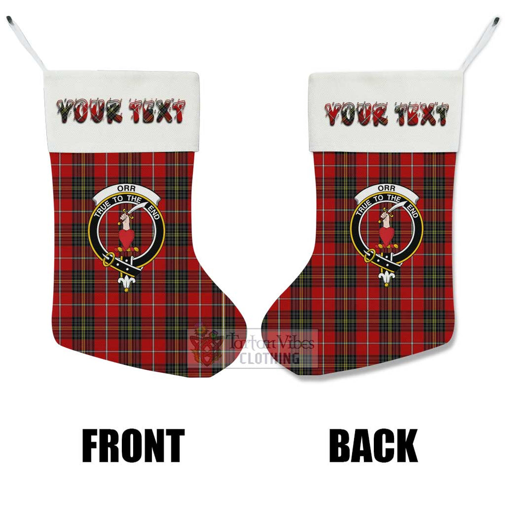 Tartan Vibes Clothing Orr Tartan Family Crest Christmas Stocking with Personalized Text