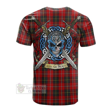 Orr Tartan Cotton T-shirt with Family Crest Celtic Skull Style