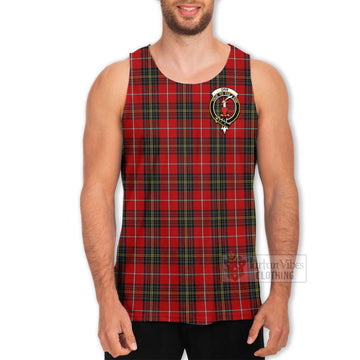 Orr Tartan Men's Tank Top with Family Crest and Bearded Skull Holding Bottles of Whiskey