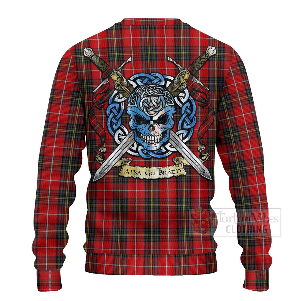 Tartan Vibes Clothing Orr Tartan Knitted Sweater with Family Crest Celtic Skull Style