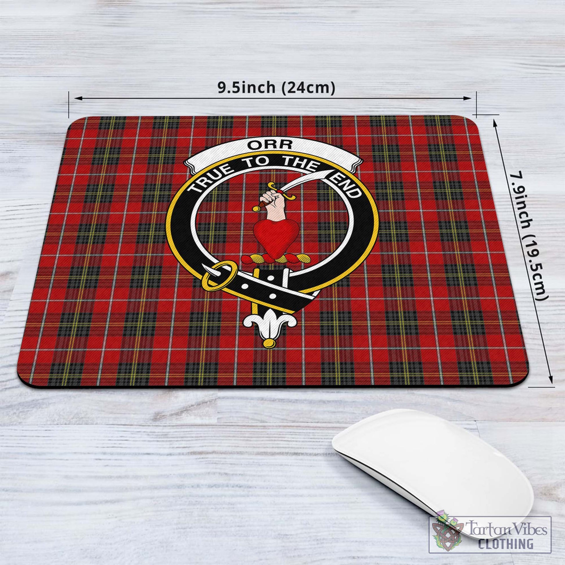 Tartan Vibes Clothing Orr Tartan Mouse Pad with Family Crest