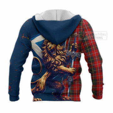 Orr Tartan Family Crest Knitted Hoodie with Scottish Majestic Lion