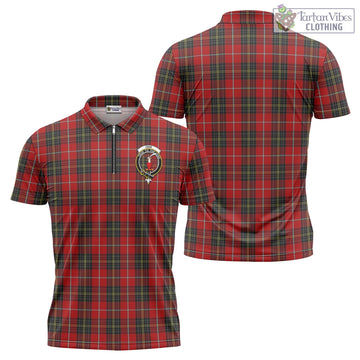 Orr Tartan Zipper Polo Shirt with Family Crest