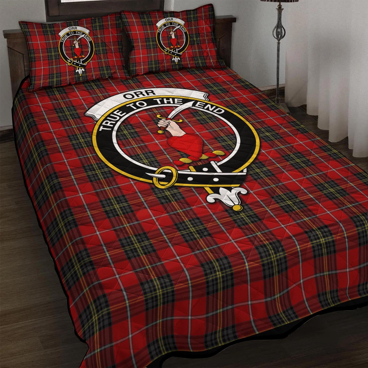 Orr Tartan Quilt Bed Set with Family Crest - Tartan Vibes Clothing