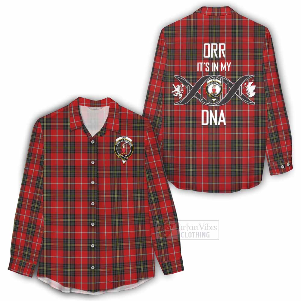 Tartan Vibes Clothing Orr Tartan Women's Casual Shirt with Family Crest DNA In Me Style