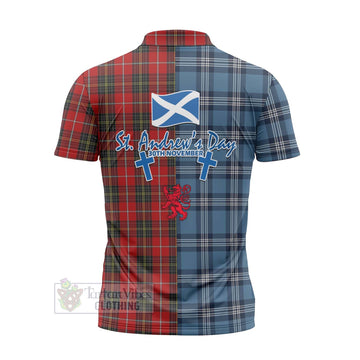 Orr Tartan Zipper Polo Shirt Happy St. Andrew's Day Half Tartan Style - Tartan Vibes Clothing