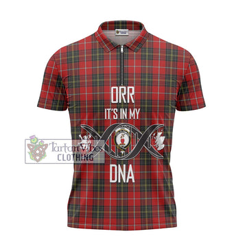 Orr Tartan Zipper Polo Shirt with Family Crest DNA In Me Style