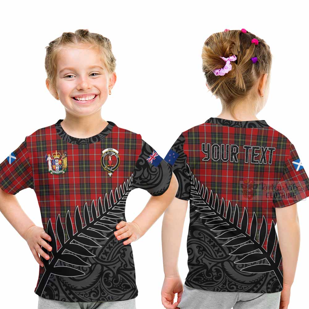 Tartan Vibes Clothing Orr Crest Tartan Kid T-Shirt with New Zealand Silver Fern Half Style