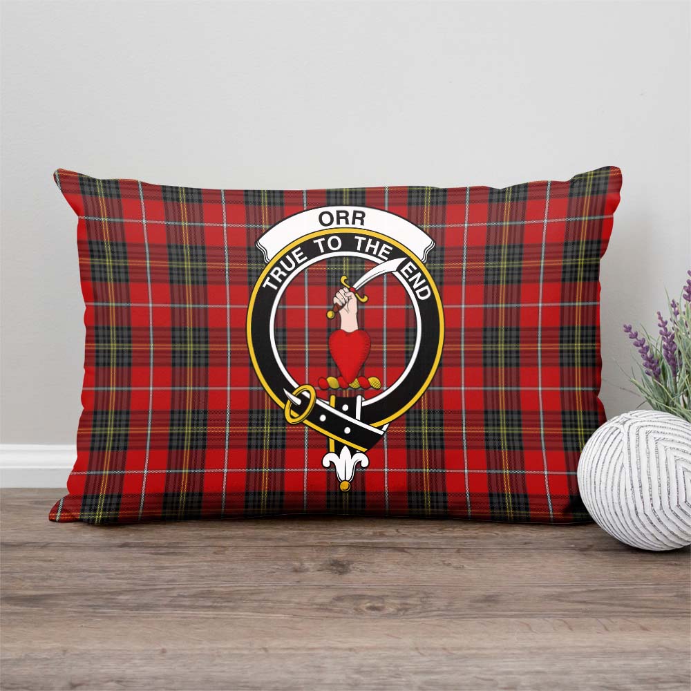 Orr Tartan Pillow Cover with Family Crest Rectangle Pillow Cover - Tartanvibesclothing