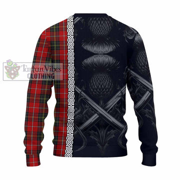 Orr Tartan Knitted Sweater with Family Crest Cross Sword Thistle Celtic Vibes - Tartan Vibes Clothing